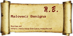 Malovecz Benigna névjegykártya